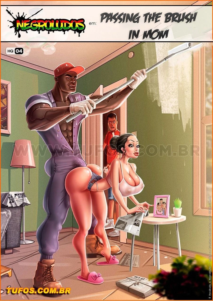 Negroludos 4 - Passing the brush in mom porn comic picture 1