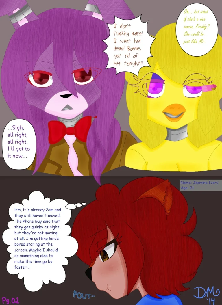 Night 1: Bonnie x Jasmine porn comic picture 2