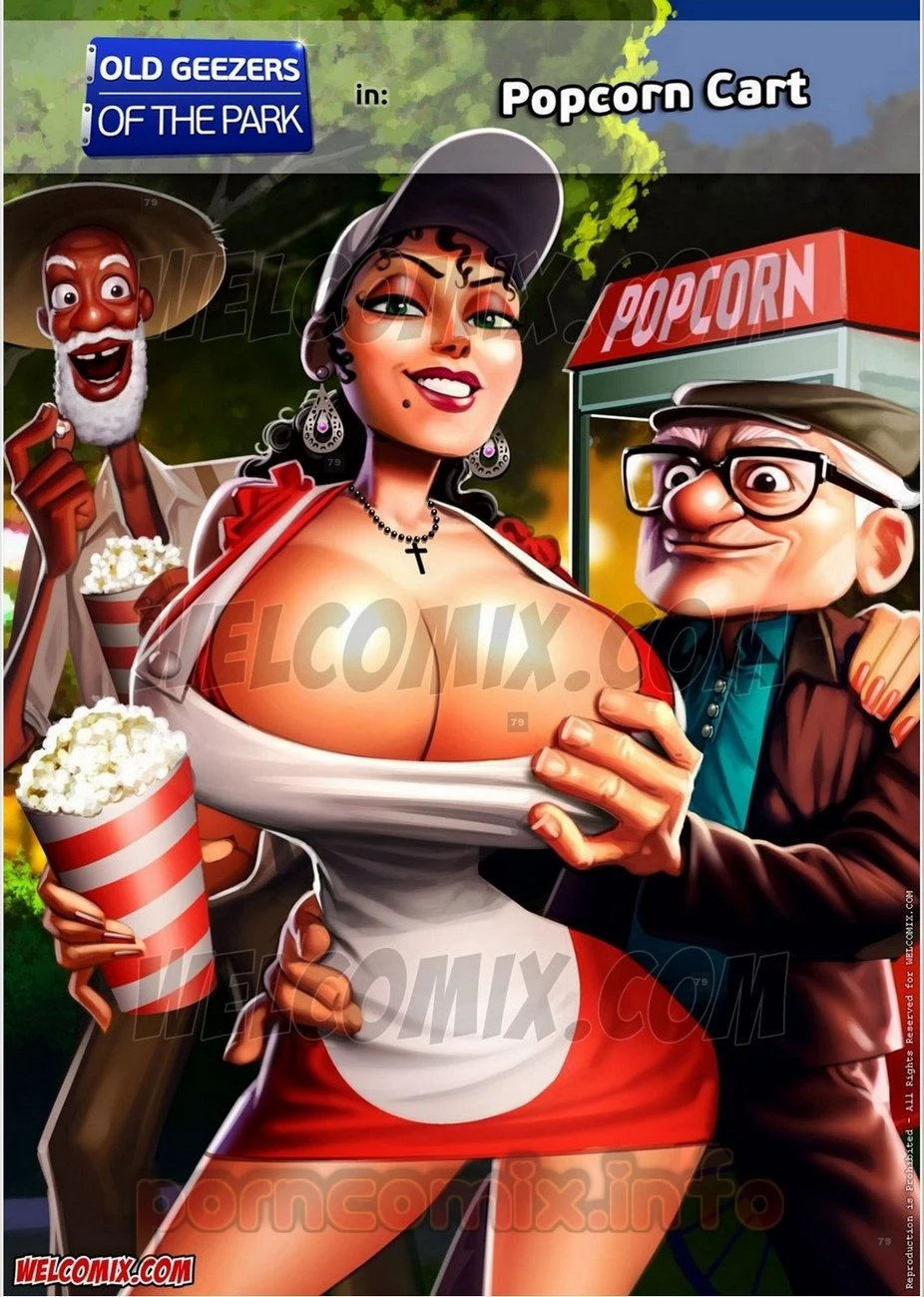 Old geezers in the park 2- popcorn cart porn comic picture 1