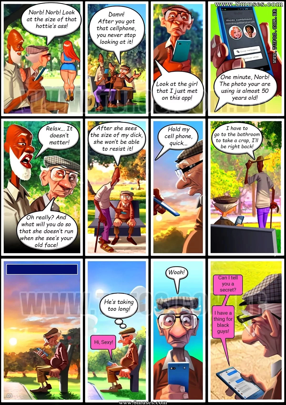 Old geezers in the park 5 porn comic picture 3