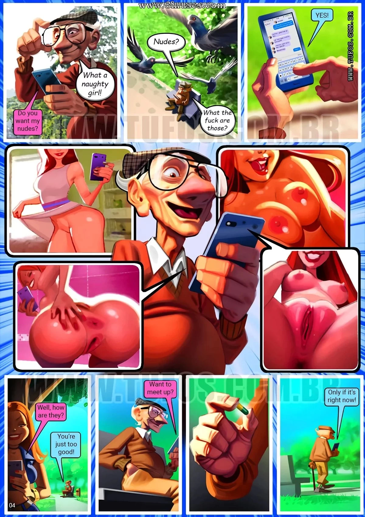 Old geezers in the park 5 porn comic picture 4