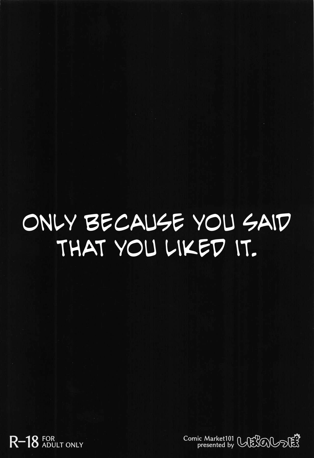 Only because you said that you liked it | Anata ga Sukitte Ittakara porn comic picture 38