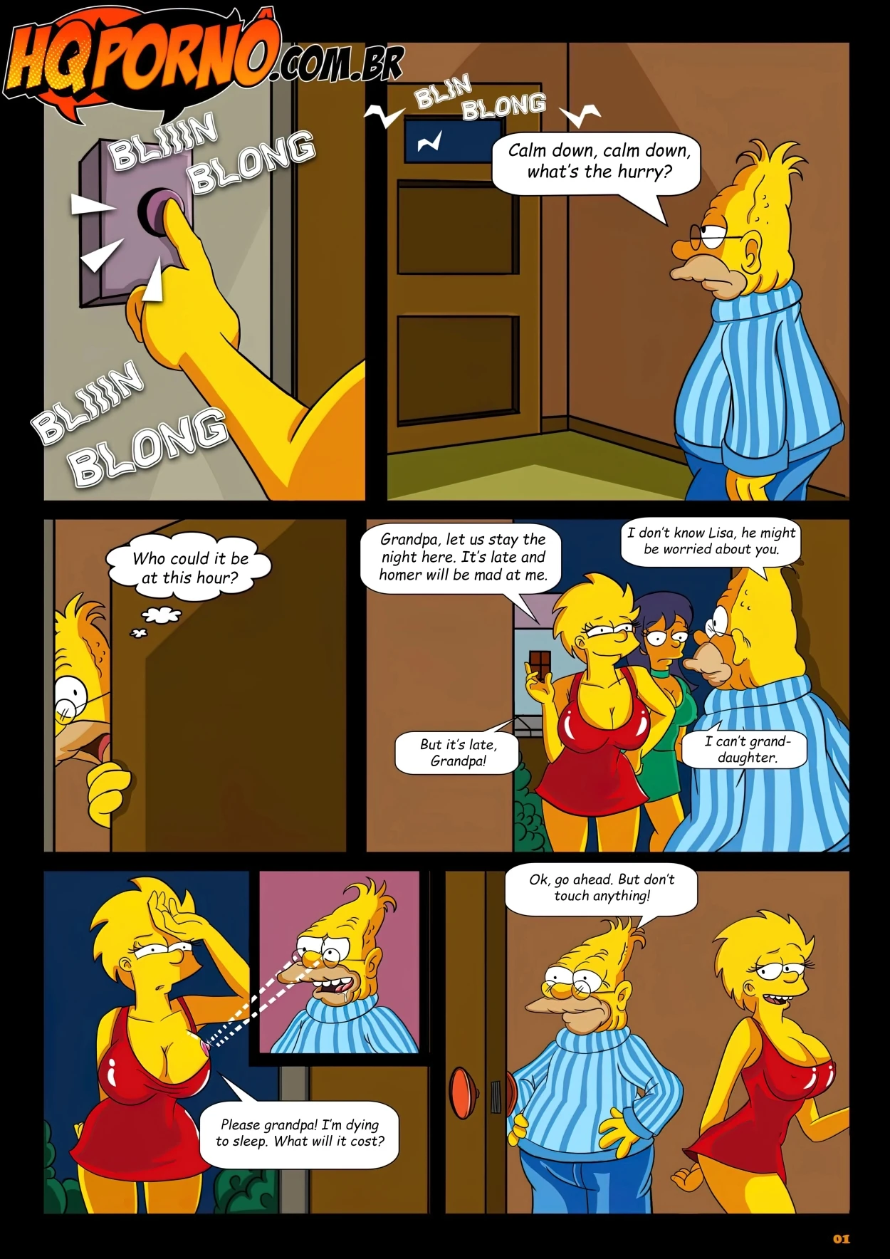 OS Simpsons - Sleepover At Grandpa's House porn comic picture 2