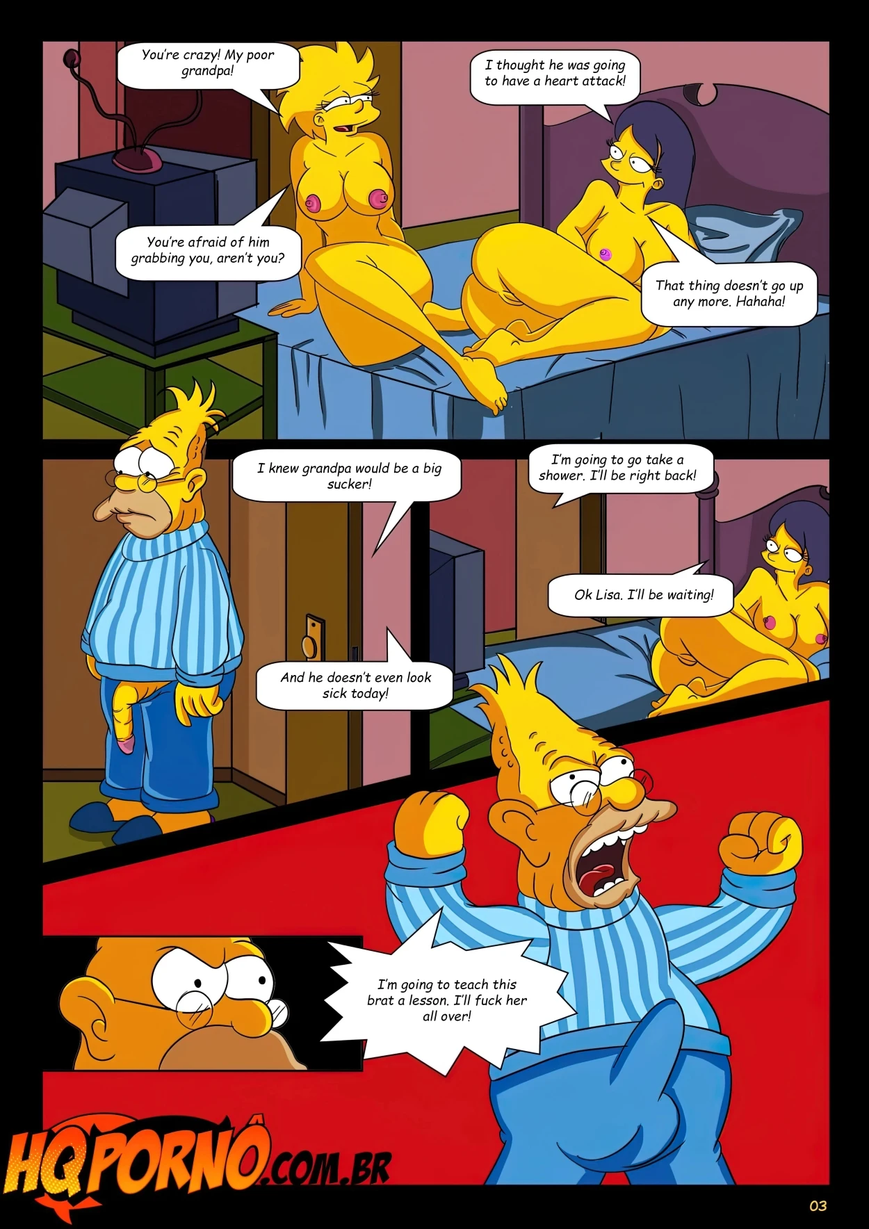 OS Simpsons - Sleepover At Grandpa's House porn comic picture 4