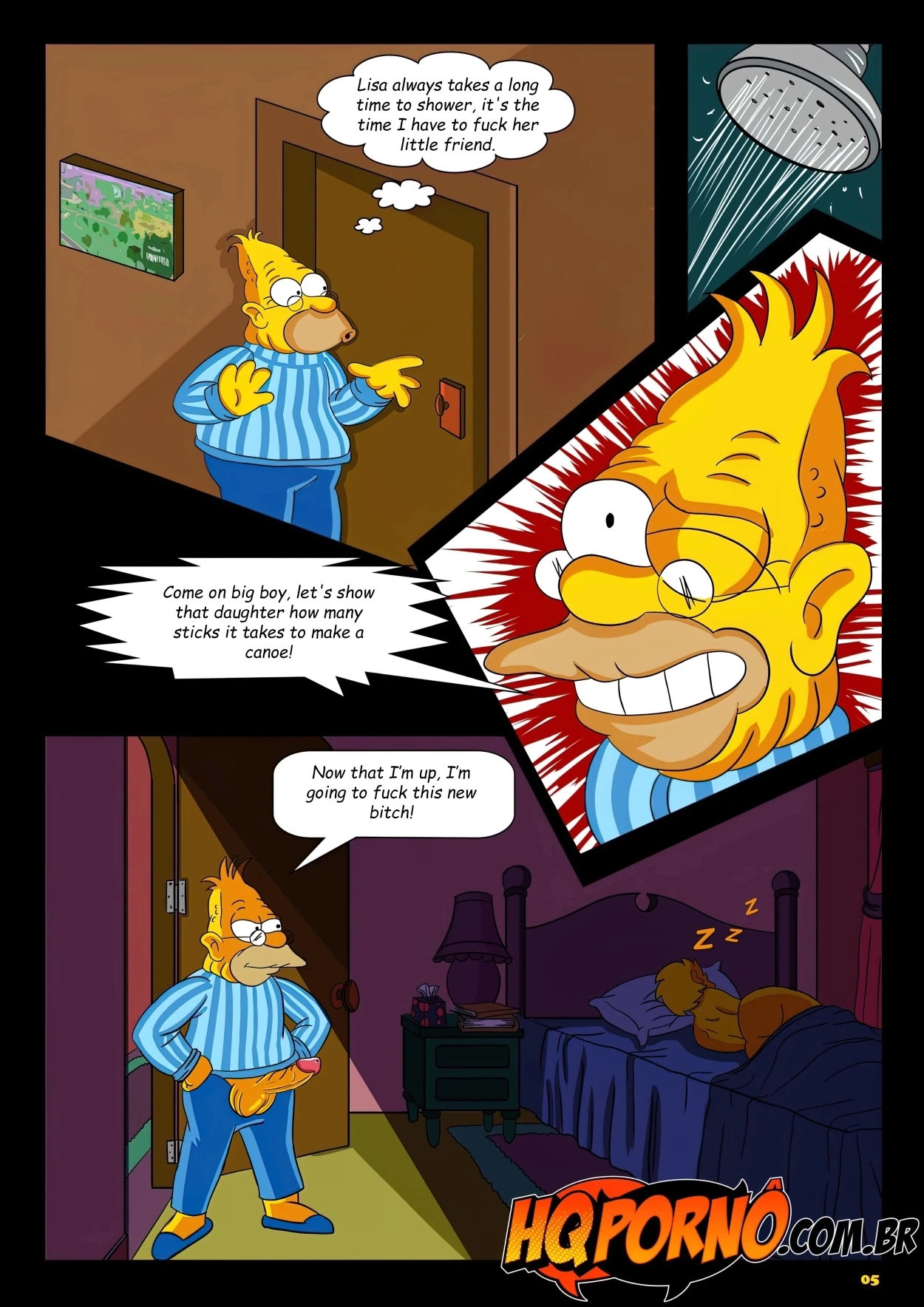 OS Simpsons - Sleepover At Grandpa's House porn comic picture 6