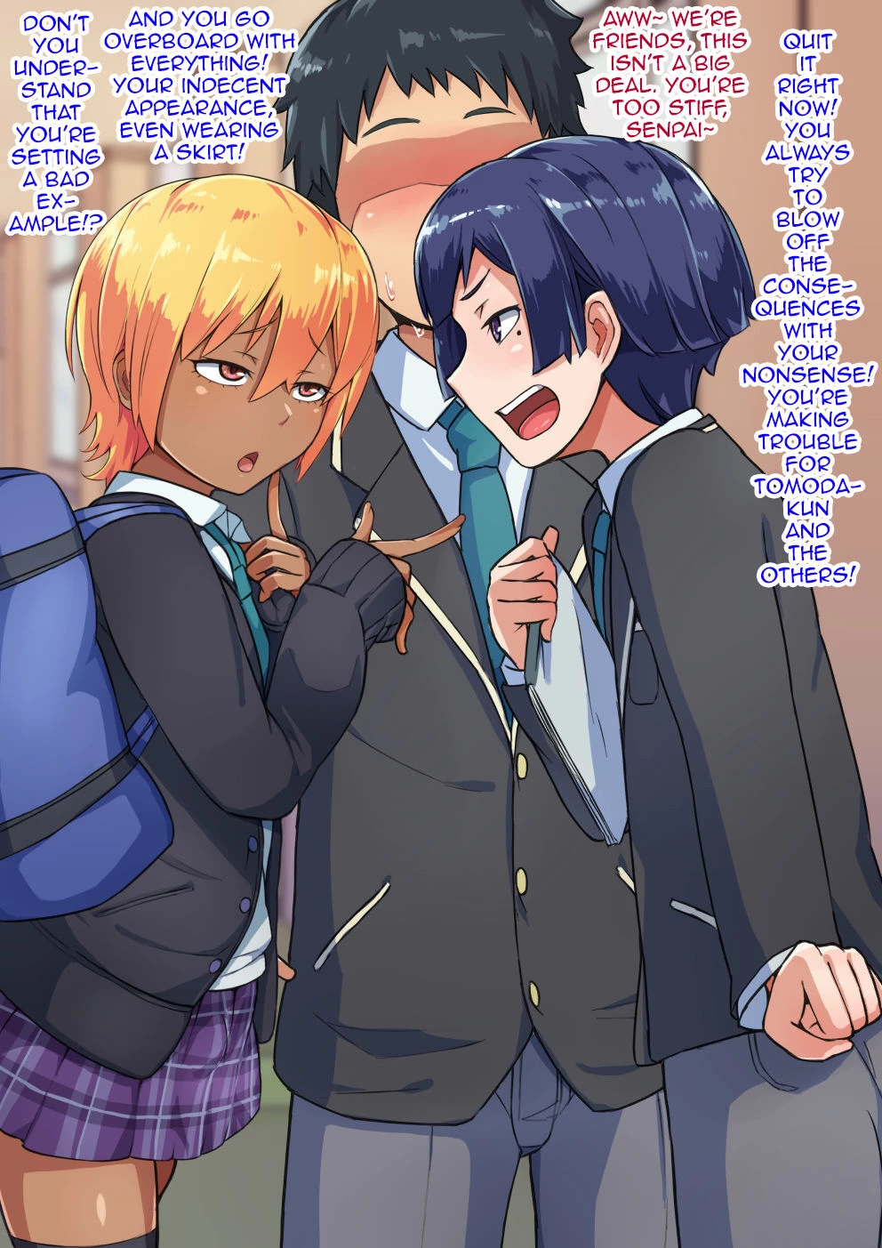 Otokonoko to xx No. 3 ~Kasshoku Inbi na Doukyuusei vs Seijitsu Karin na Seitokaichou~ porn comic picture 10