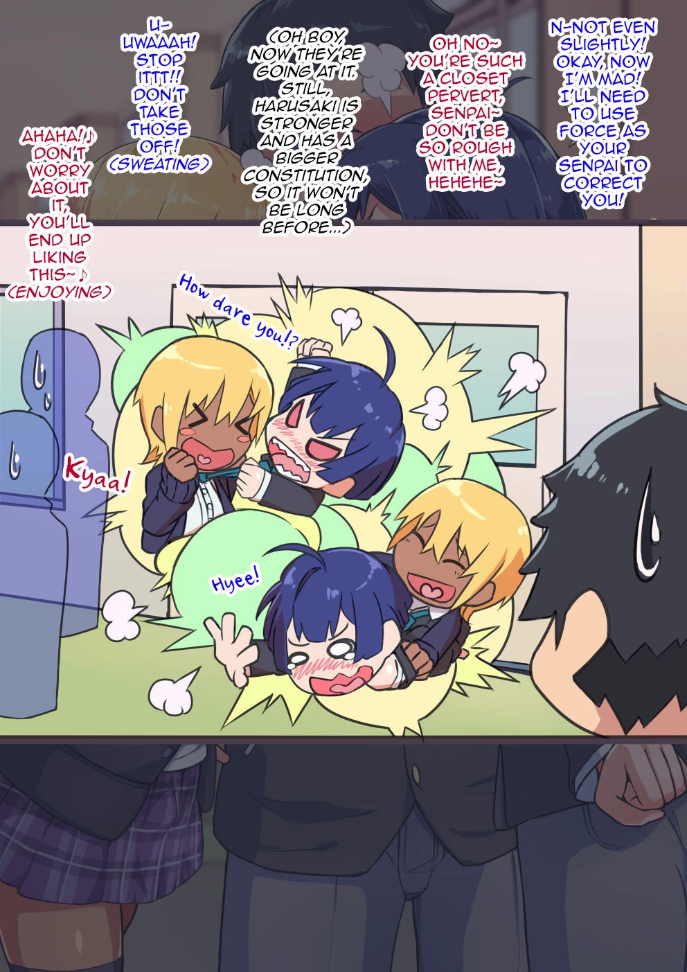 Otokonoko to xx No. 3 ~Kasshoku Inbi na Doukyuusei vs Seijitsu Karin na Seitokaichou~ porn comic picture 12