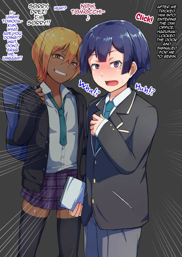 Otokonoko to xx No. 3 ~Kasshoku Inbi na Doukyuusei vs Seijitsu Karin na Seitokaichou~ porn comic picture 34