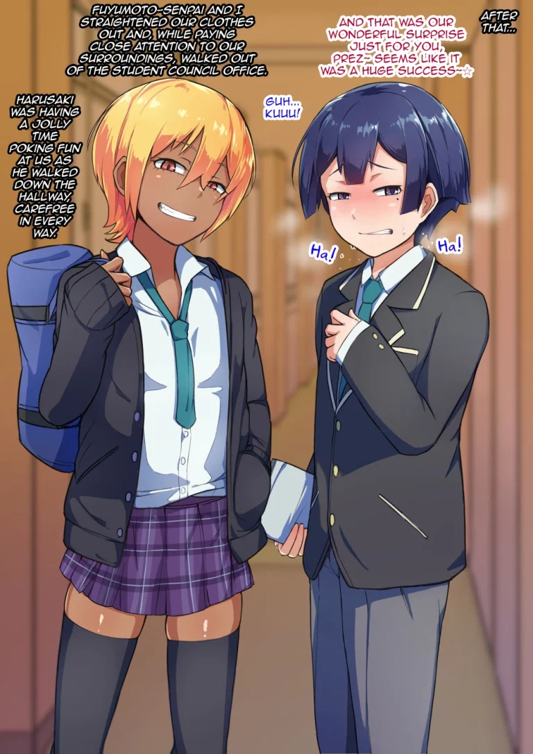 Otokonoko to xx No. 3 ~Kasshoku Inbi na Doukyuusei vs Seijitsu Karin na Seitokaichou~ porn comic picture 40