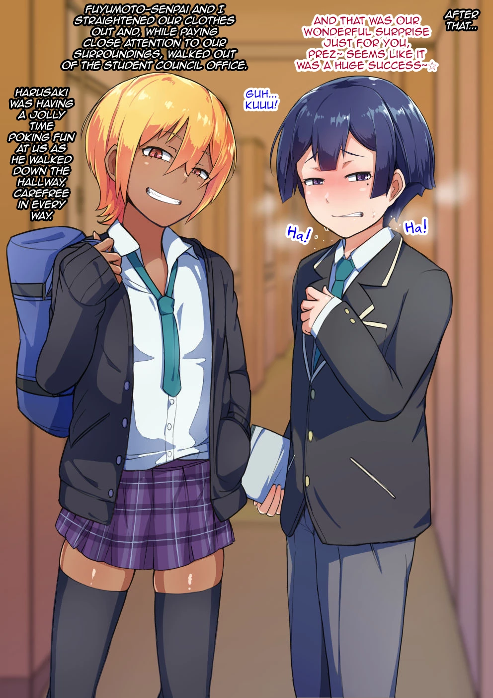 Otokonoko to xx No. 3 ~Kasshoku Inbi na Doukyuusei vs Seijitsu Karin na Seitokaichou~ porn comic picture 40