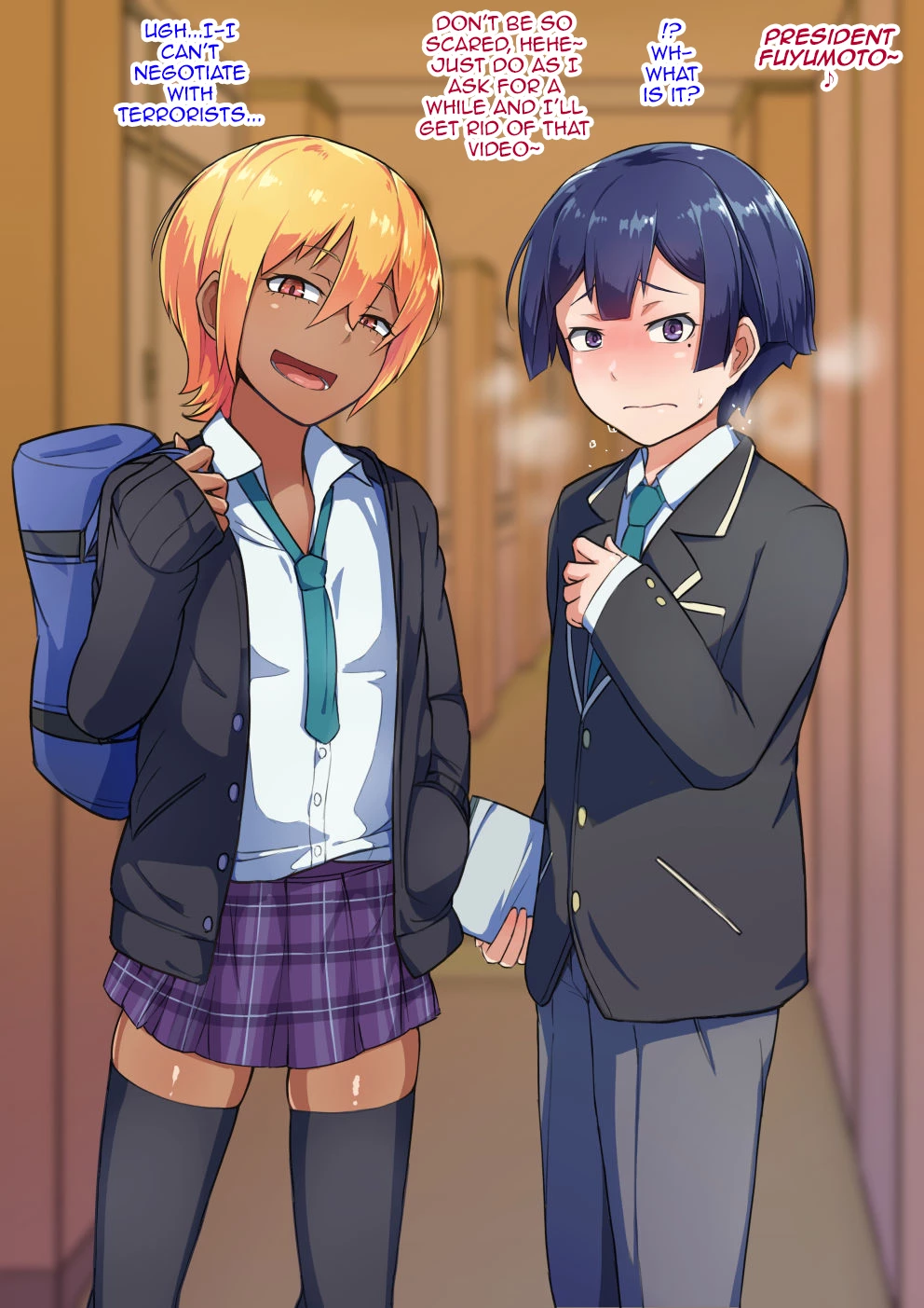 Otokonoko to xx No. 3 ~Kasshoku Inbi na Doukyuusei vs Seijitsu Karin na Seitokaichou~ porn comic picture 41