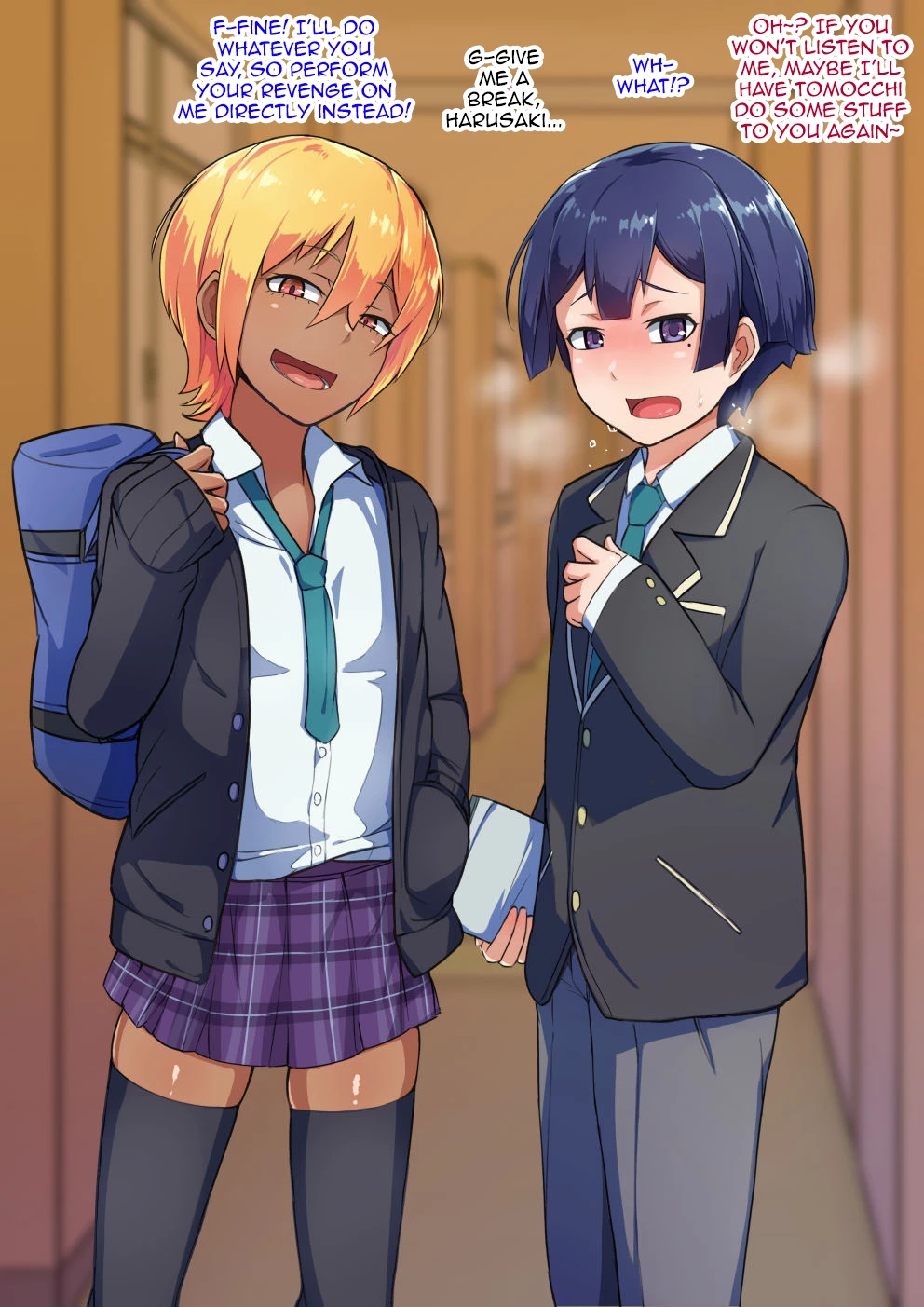 Otokonoko to xx No. 3 ~Kasshoku Inbi na Doukyuusei vs Seijitsu Karin na Seitokaichou~ porn comic picture 42