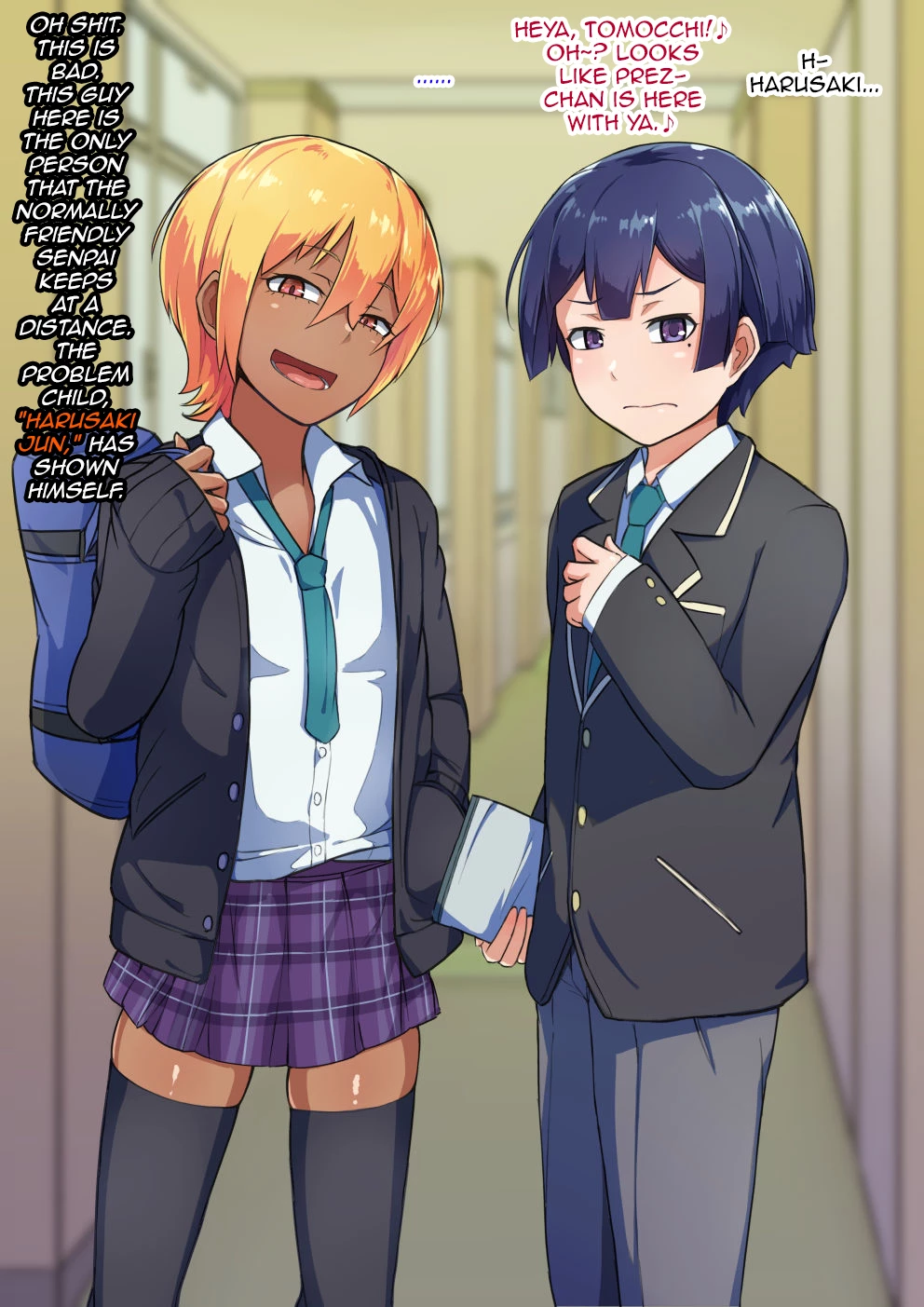 Otokonoko to xx No. 3 ~Kasshoku Inbi na Doukyuusei vs Seijitsu Karin na Seitokaichou~ porn comic picture 6