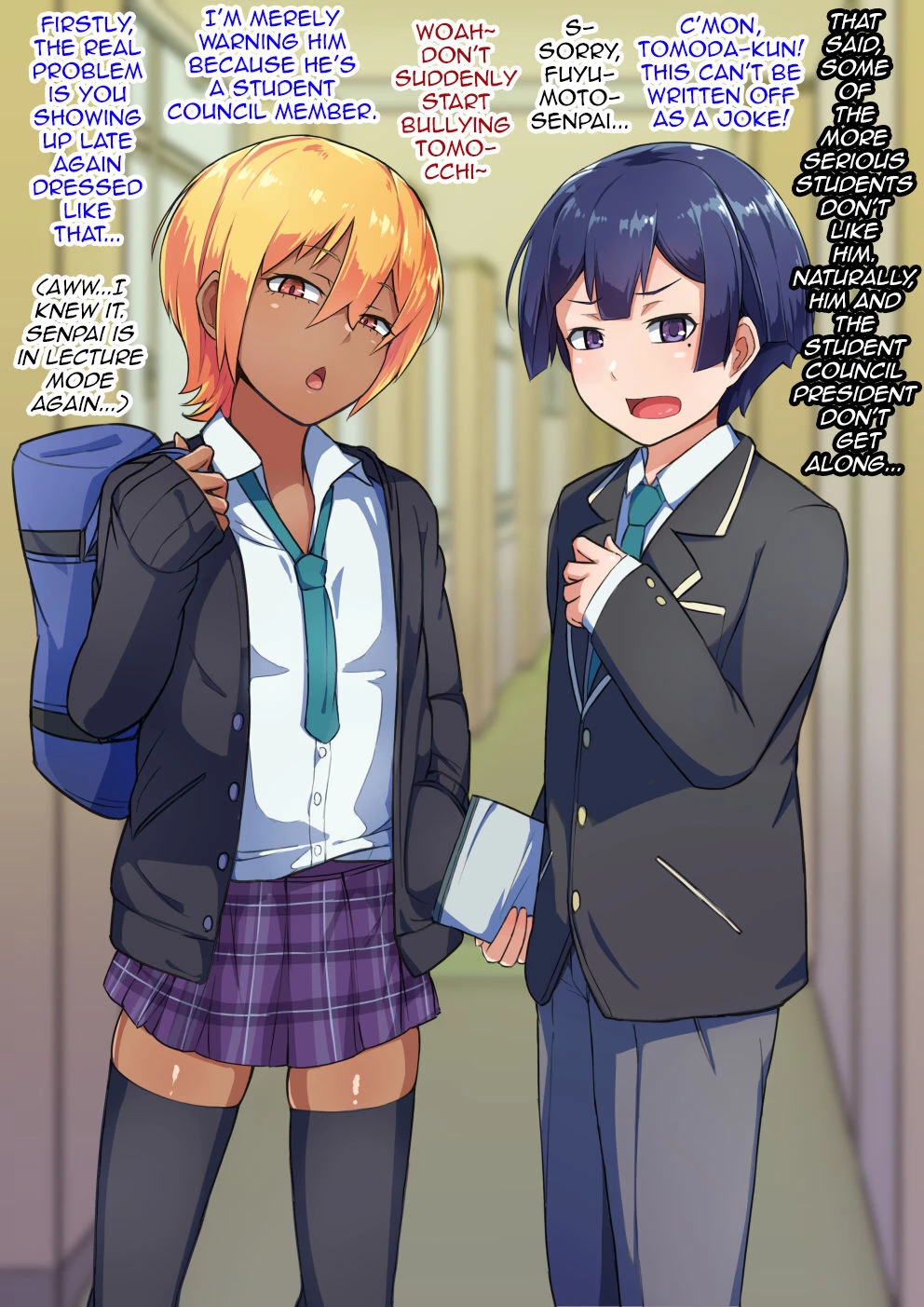 Otokonoko to xx No. 3 ~Kasshoku Inbi na Doukyuusei vs Seijitsu Karin na Seitokaichou~ porn comic picture 8