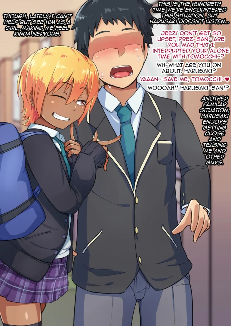 Otokonoko to xx No. 3 ~Kasshoku Inbi na Doukyuusei vs Seijitsu Karin na Seitokaichou~ porn comic picture 9