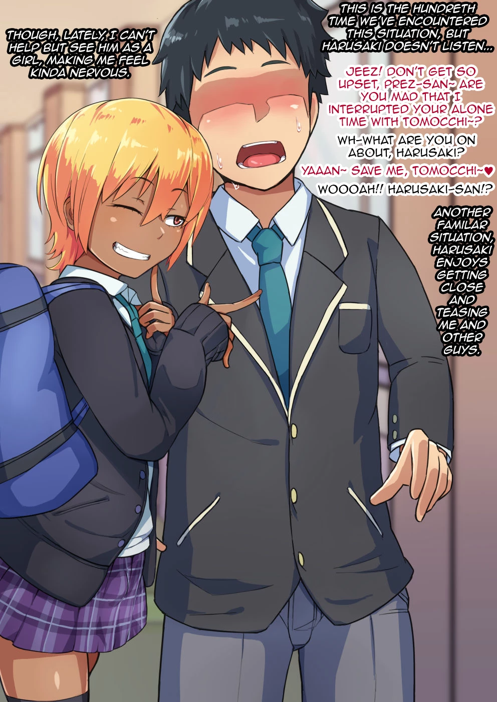 Otokonoko to xx No. 3 ~Kasshoku Inbi na Doukyuusei vs Seijitsu Karin na Seitokaichou~ porn comic picture 9