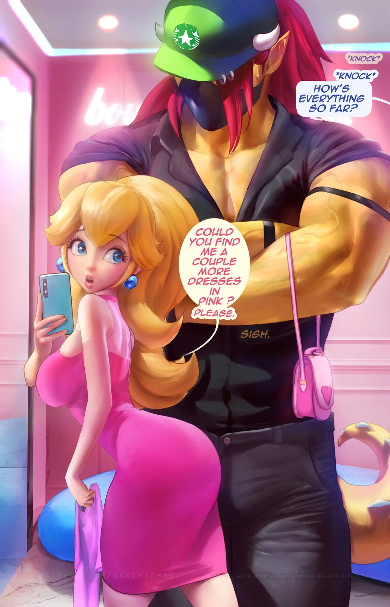 Princess Peach Dress Shopping porn comic picture 3