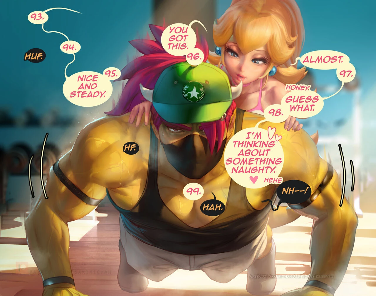 Princess Peach Gym Days porn comic picture 10