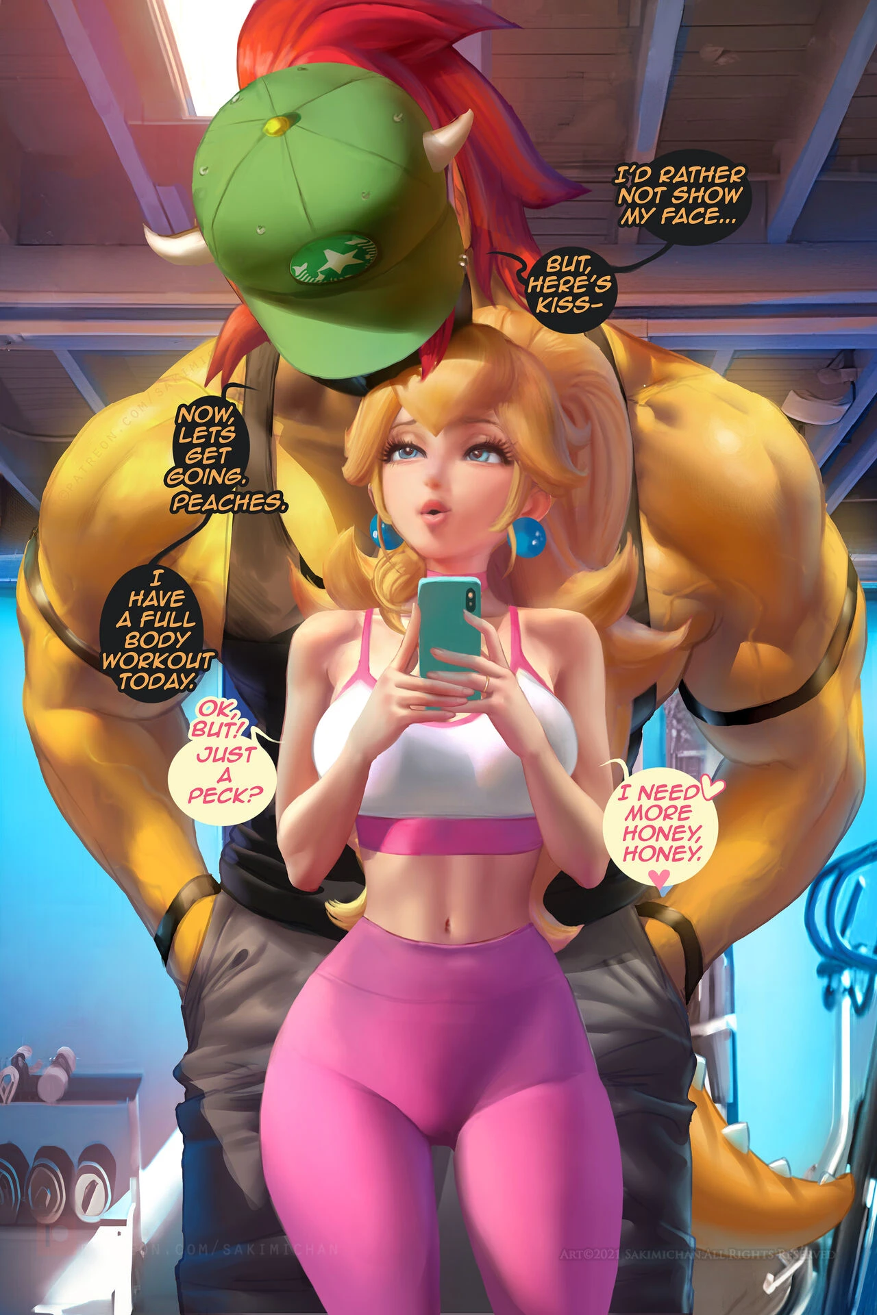 Princess Peach Gym Days porn comic picture 3