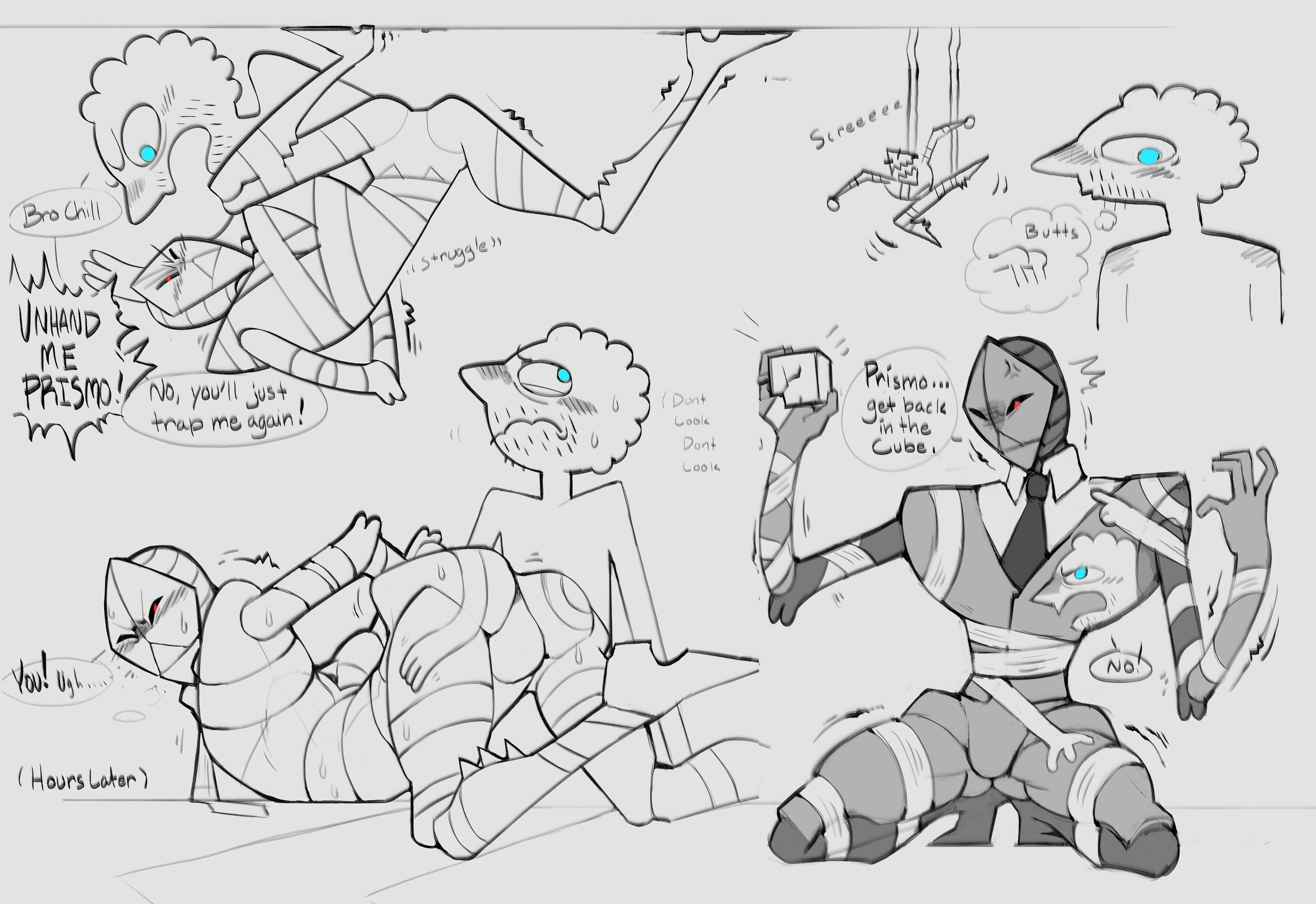 Prohibited Wish Comic: Cubed Prismo Escapes! porn comic picture 1