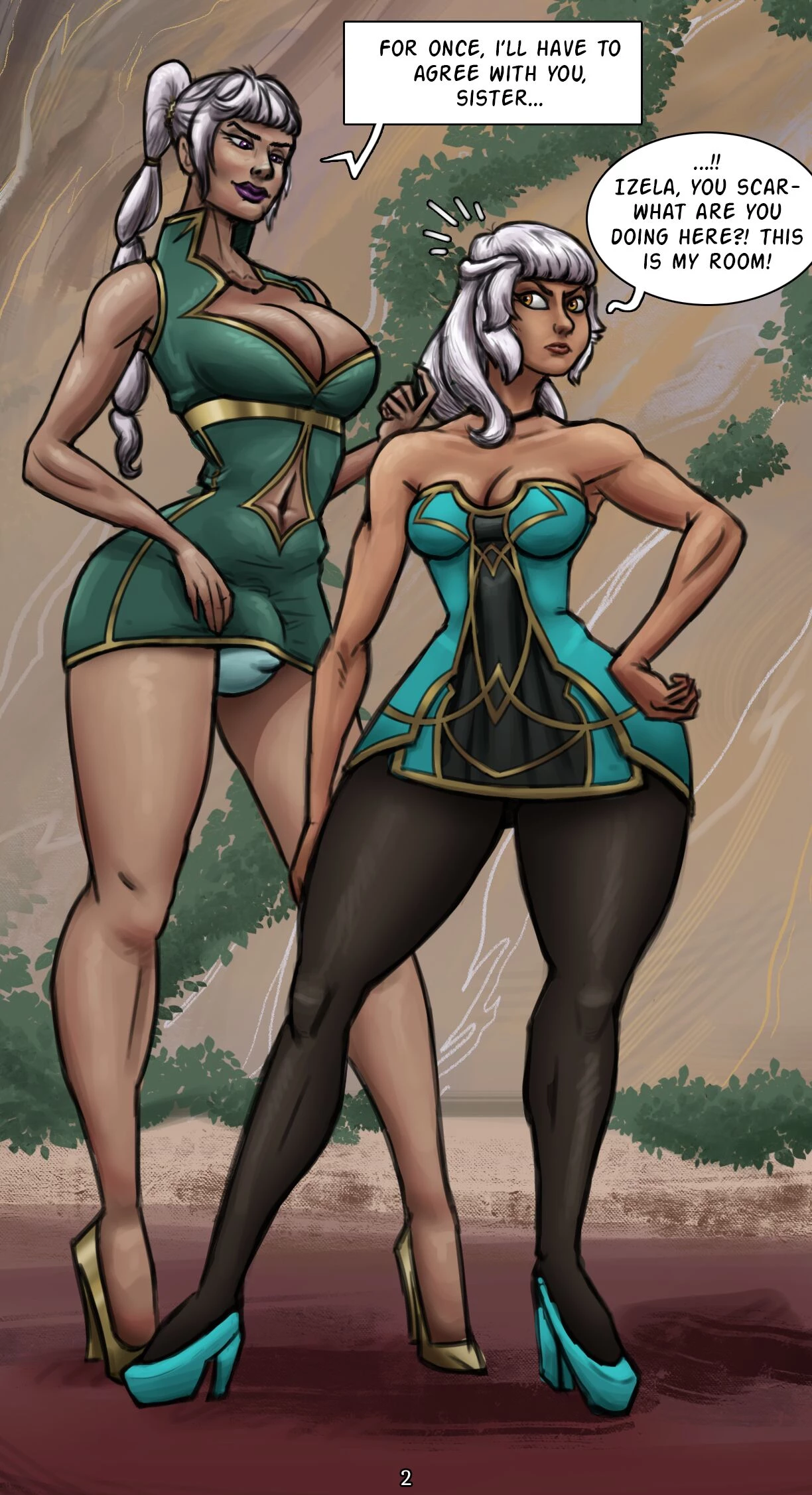 Qiyana, Inessa & Izela: Know your plase, sister porn comic picture 2