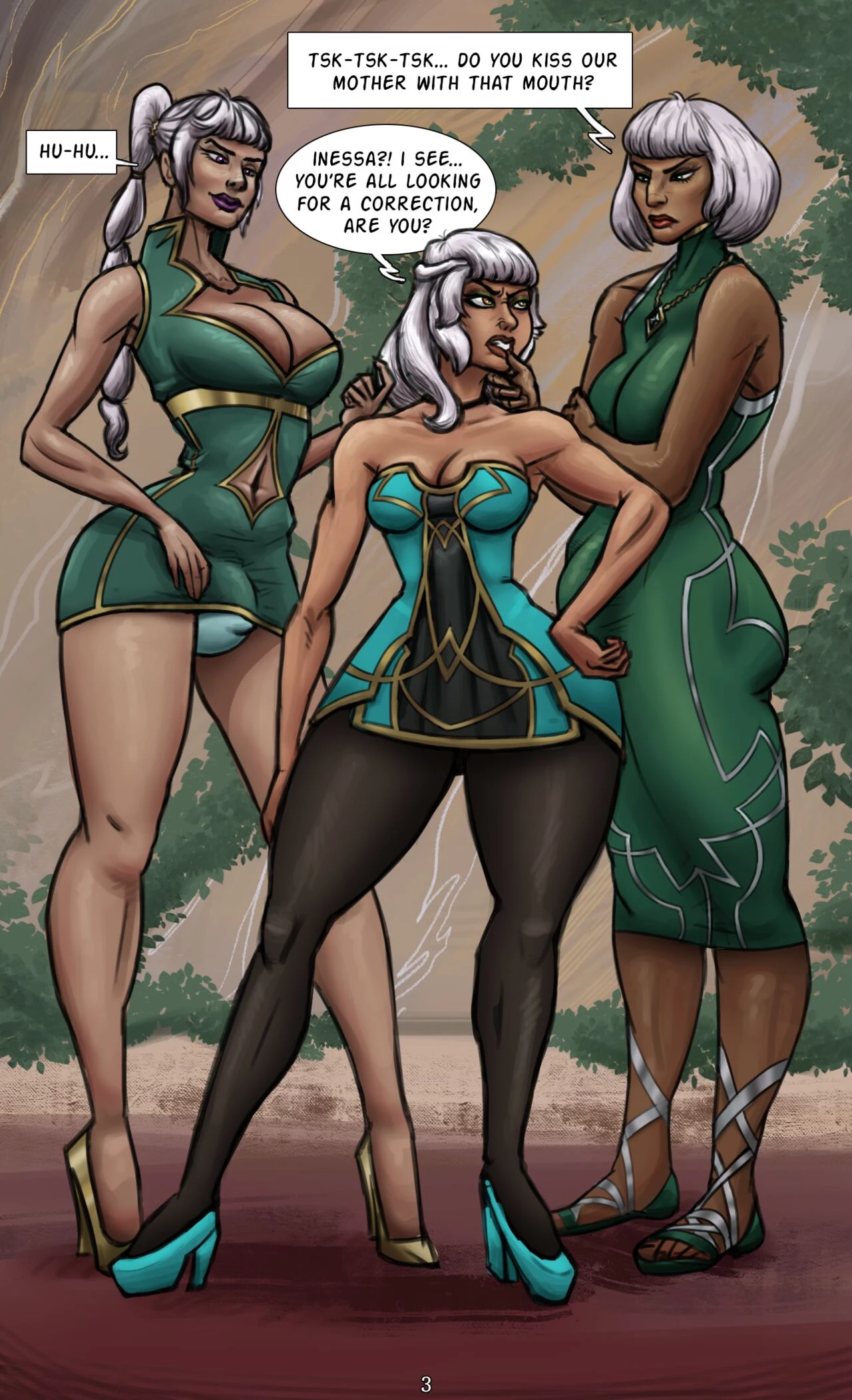 Qiyana, Inessa & Izela: Know your plase, sister porn comic picture 3