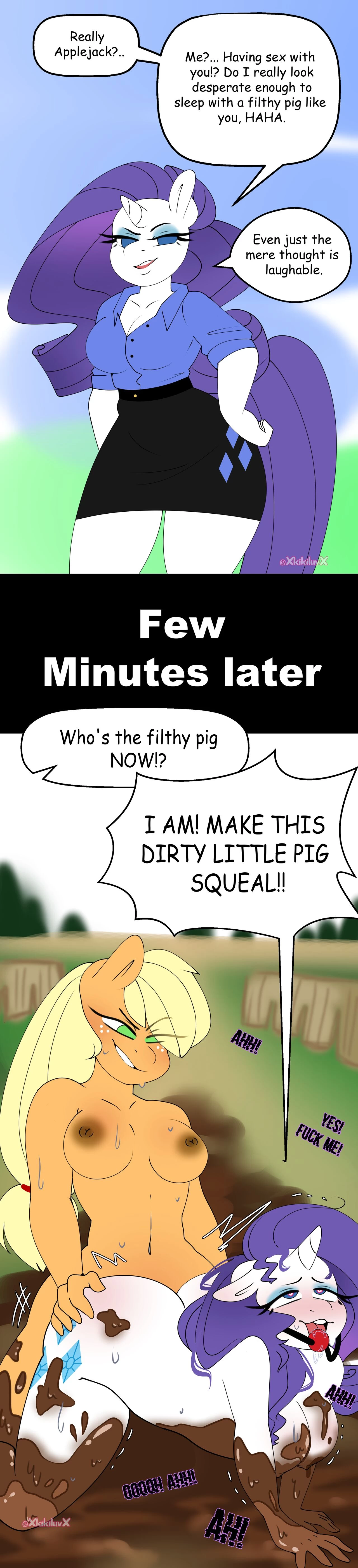 Rarity gets put in her place porn comic picture 4