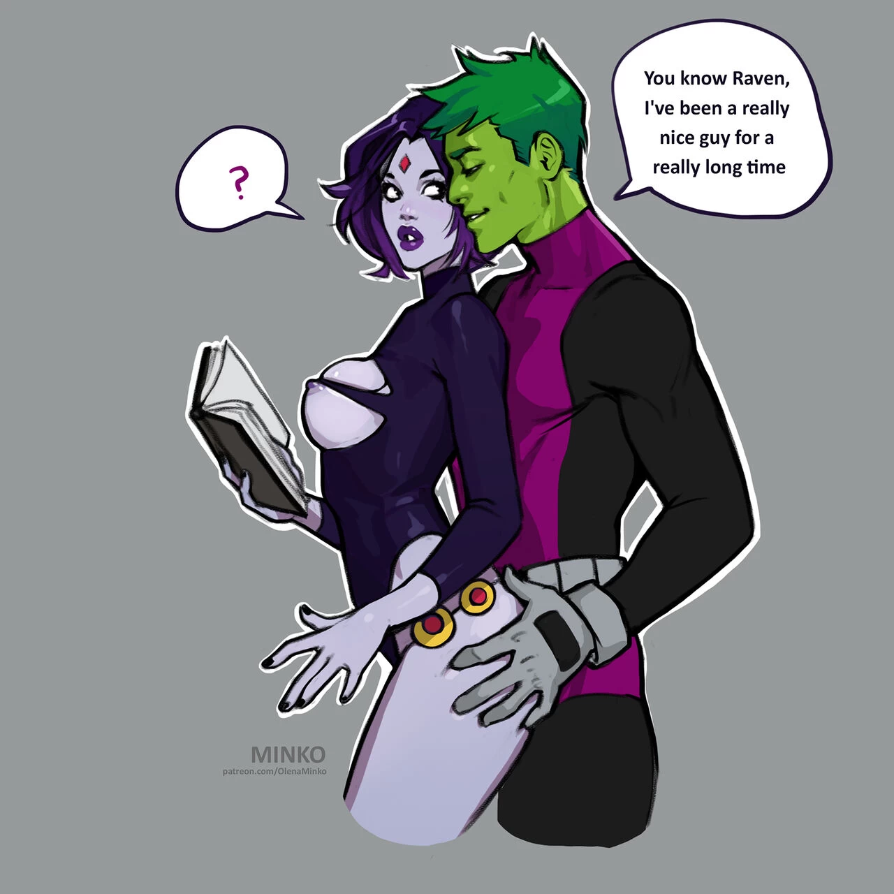 Raven and Beast Boy porn comic picture 1
