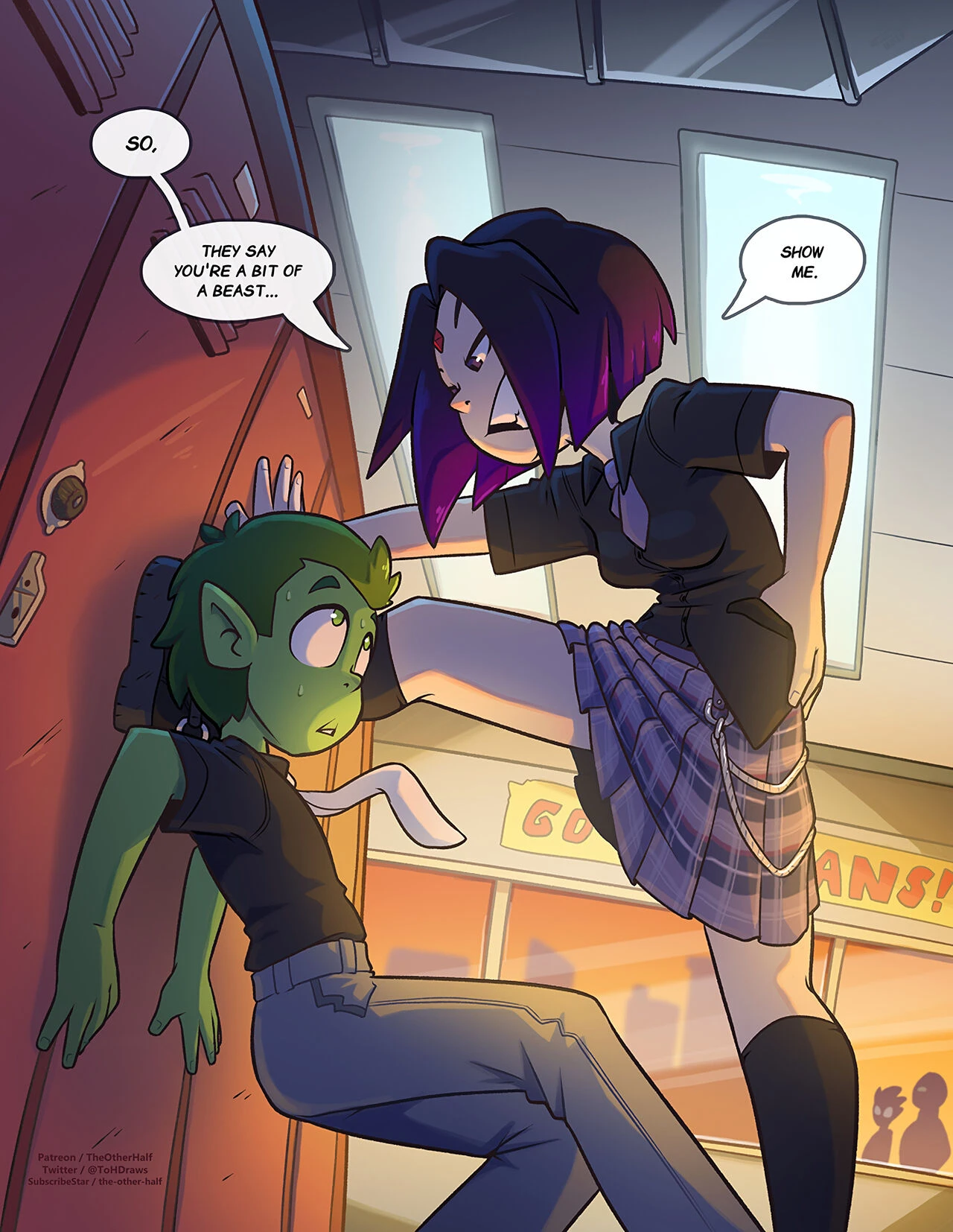 Raven & Beast Boy porn comic picture 1
