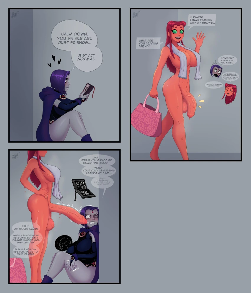 Raven X Starfire shorts porn comic picture 2