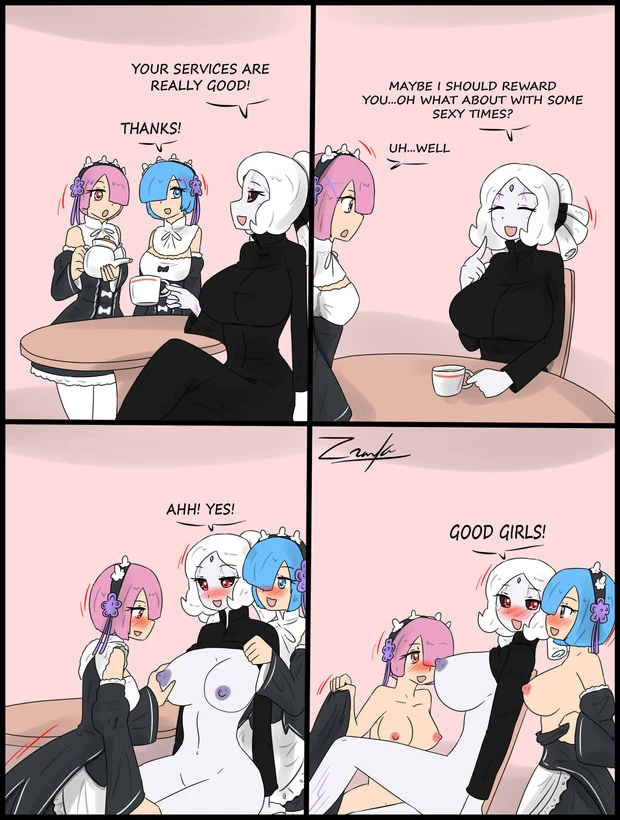 Rem and Ram pleasure porn comic picture 2