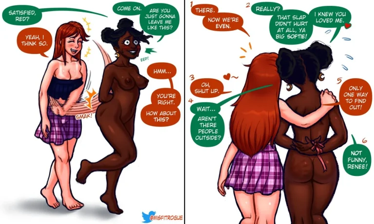 Renee & Jenny in the Strip Quiz Game porn comic picture 11
