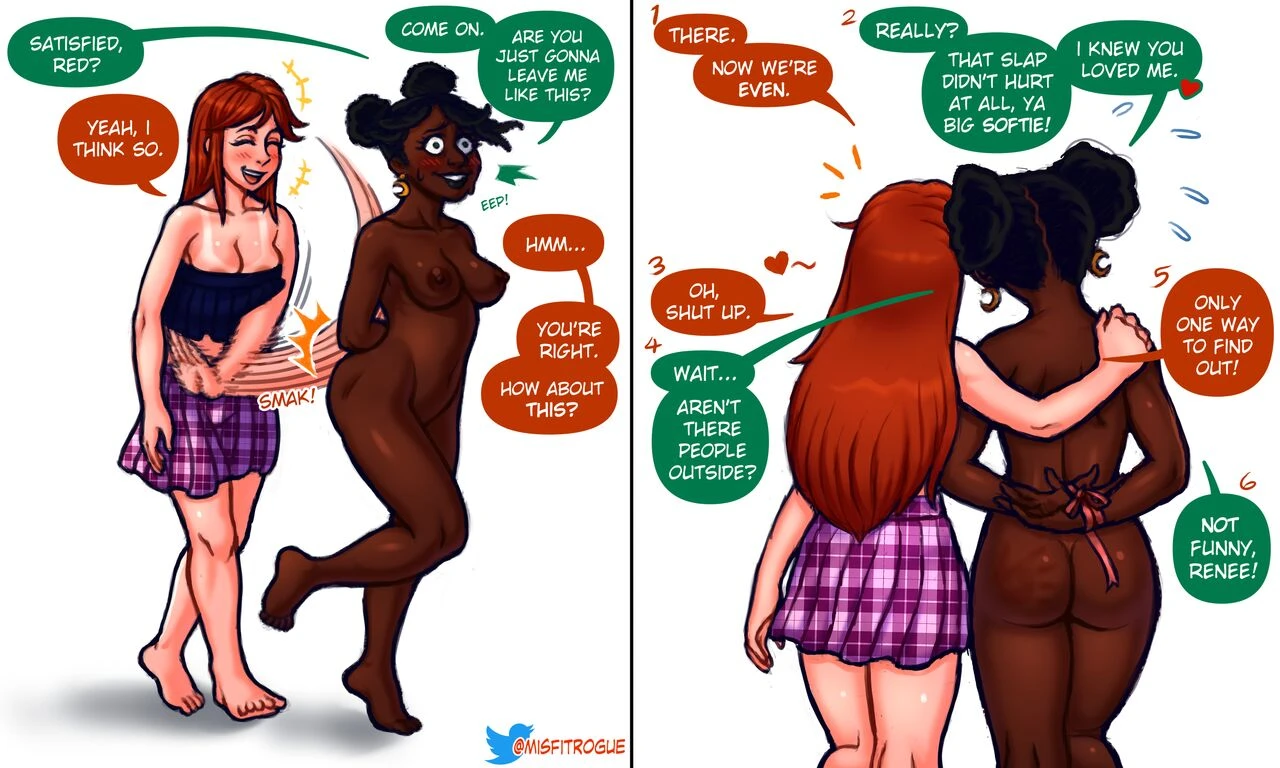 Renee & Jenny in the Strip Quiz Game porn comic picture 11