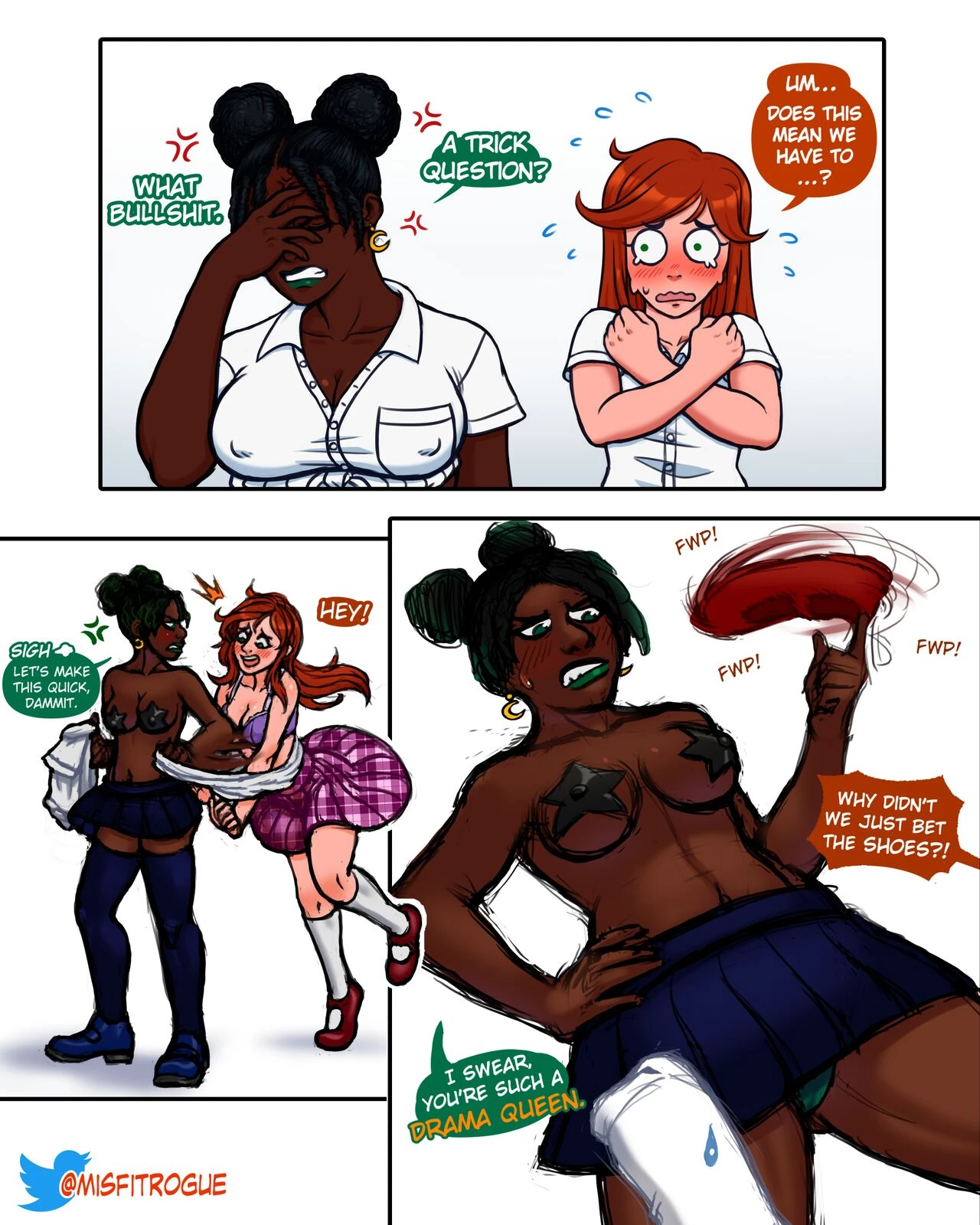 Renee & Jenny in the Strip Quiz Game porn comic picture 3