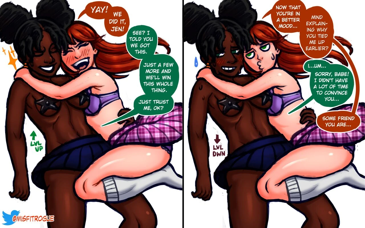 Renee & Jenny in the Strip Quiz Game porn comic picture 4