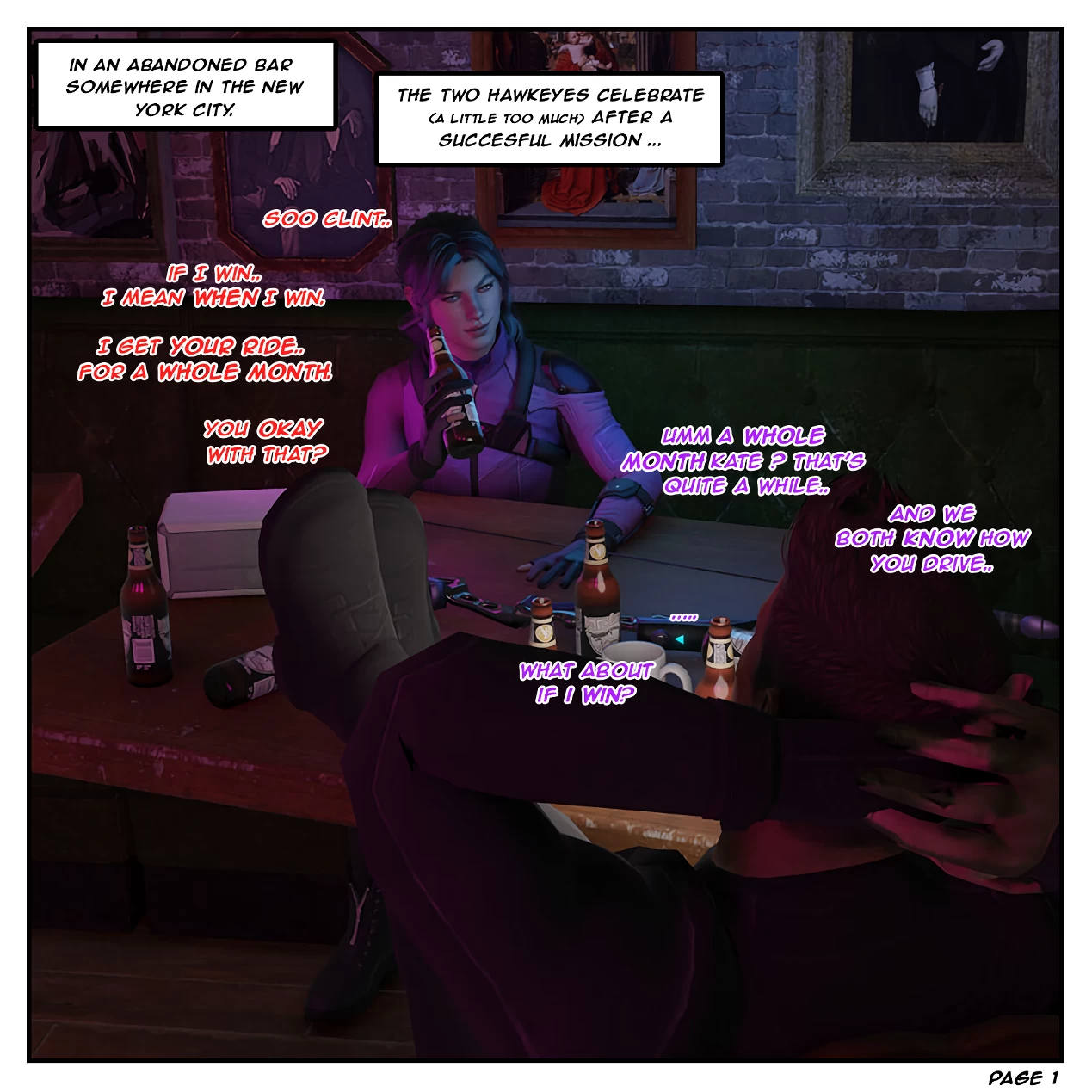Risky Bet - A tale of two Hawkeyes porn comic picture 2