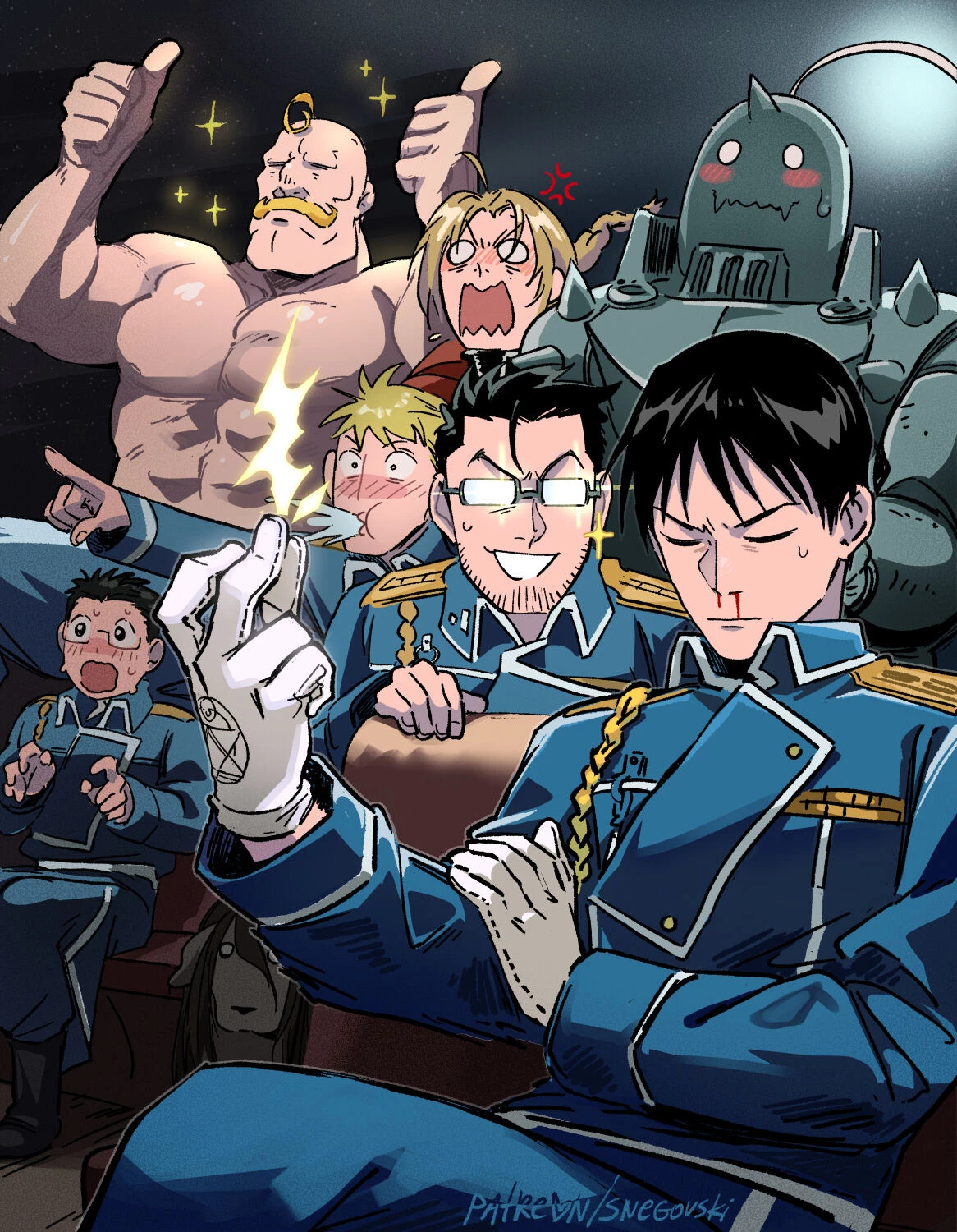 Roy Mustang x Riza Hawkeye porn comic picture 2