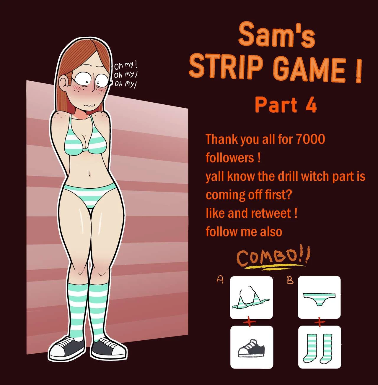 Sam's Strip Game porn comic picture 4