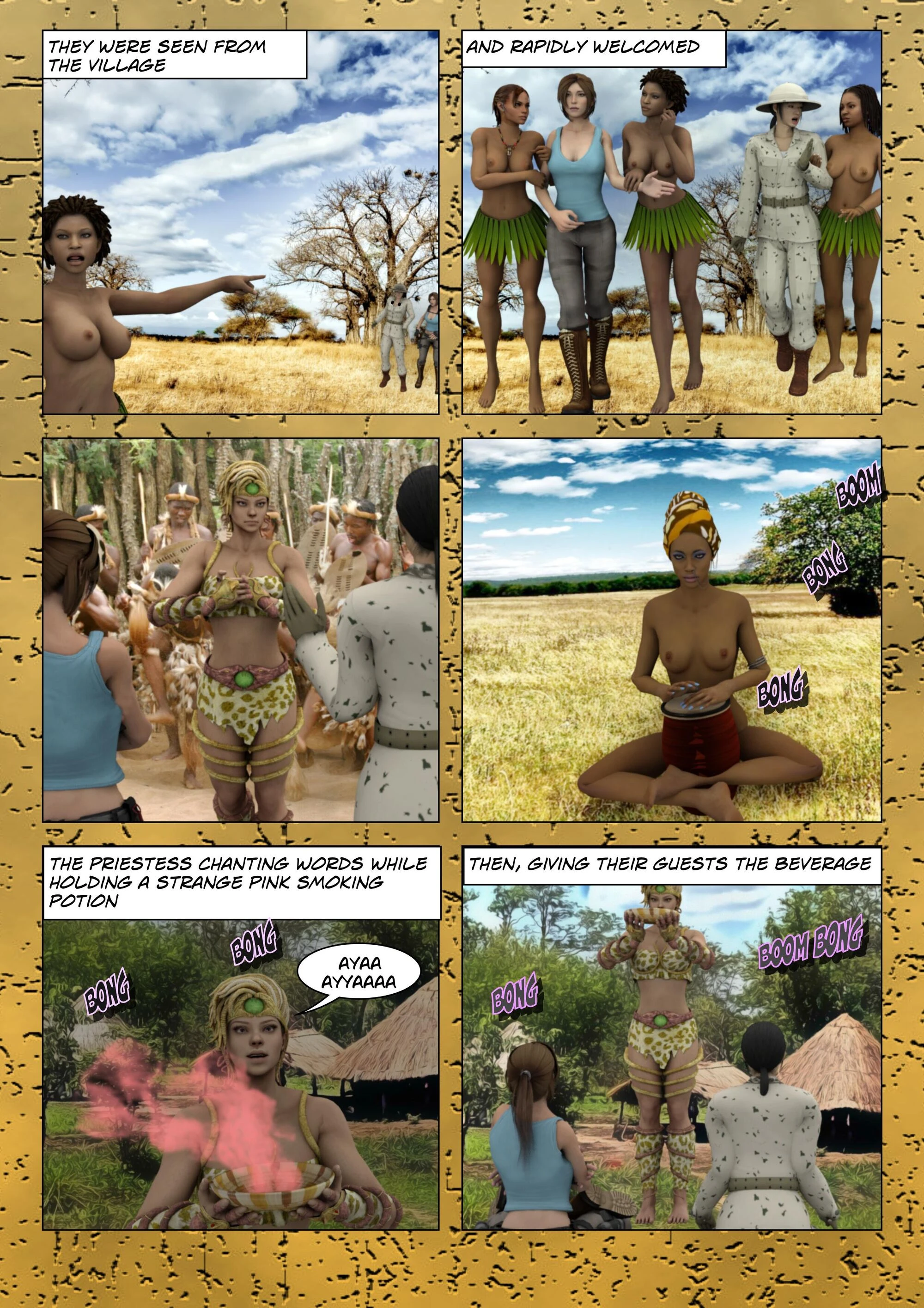 Savana party - A Lara Croft XXX adventure porn comic picture 5