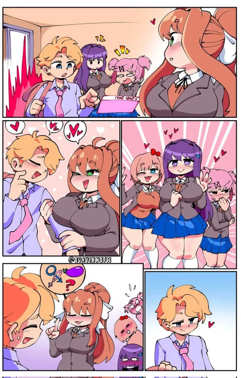 Senpai X Doki Doki Literature Club Girls porn comic picture 1