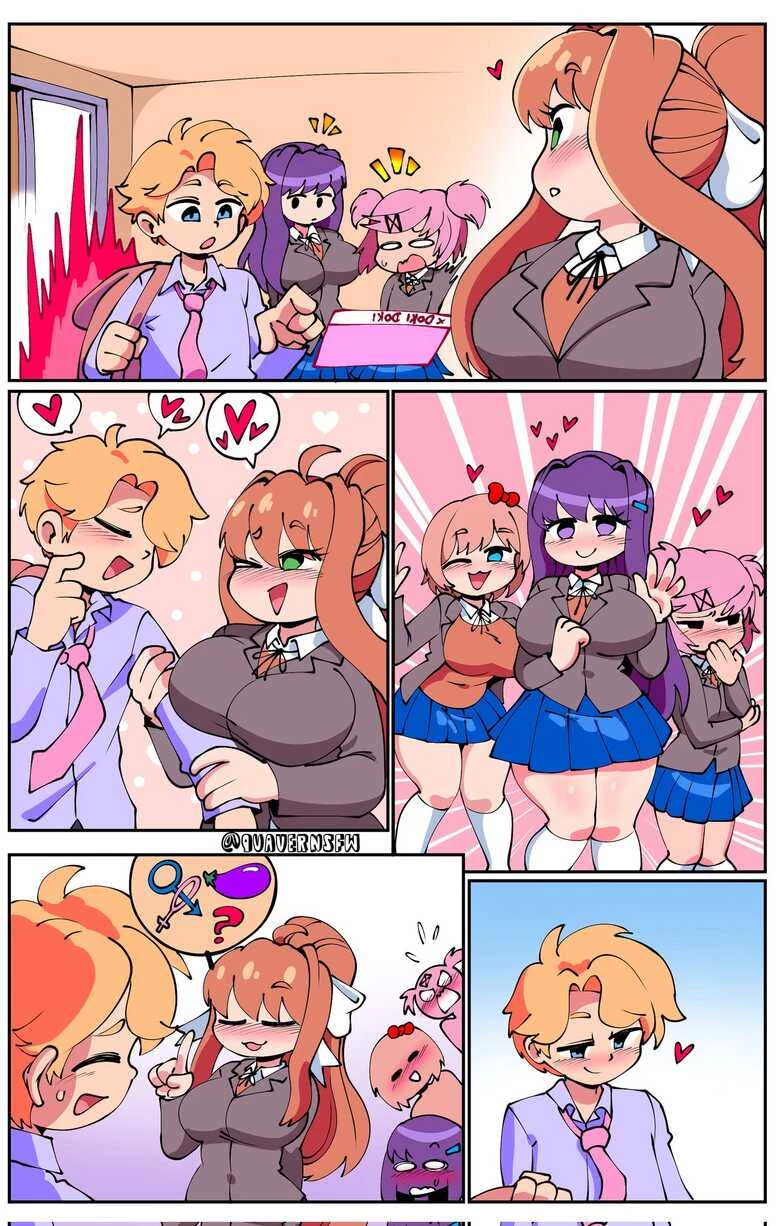 Senpai X Doki Doki Literature Club Girls porn comic picture 1