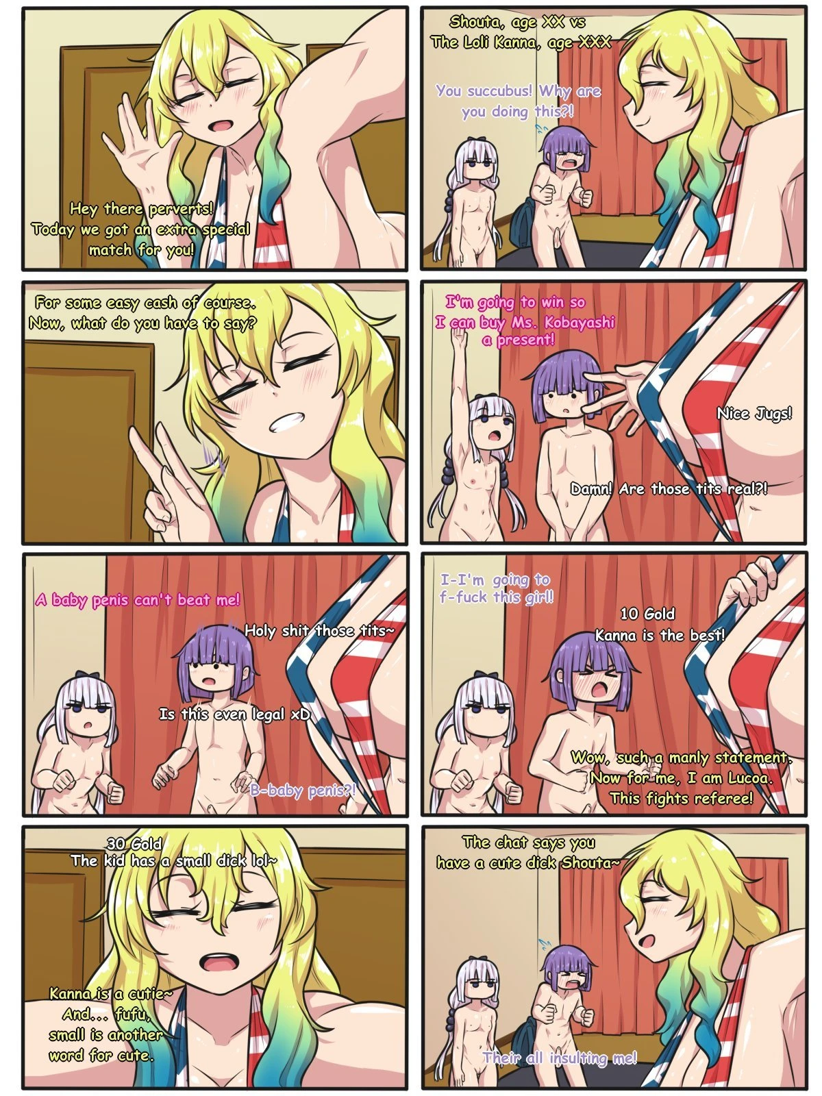 Shouta vs Kanna and Lucoa Sexfight porn comic picture 1