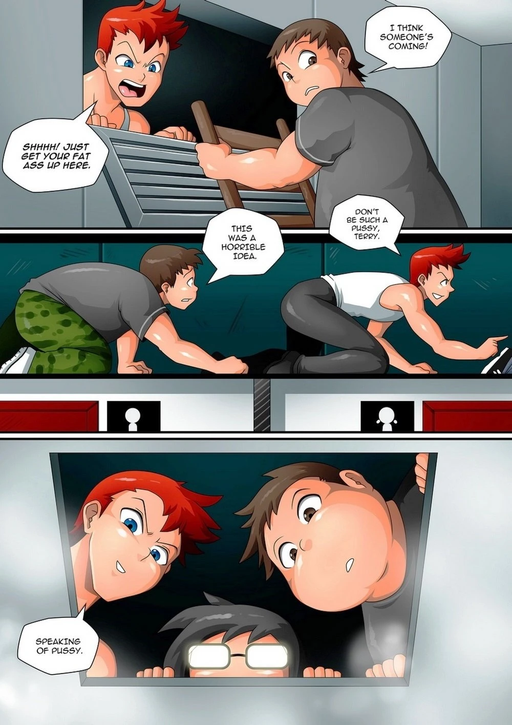 Shower Room Surprise porn comic picture 3