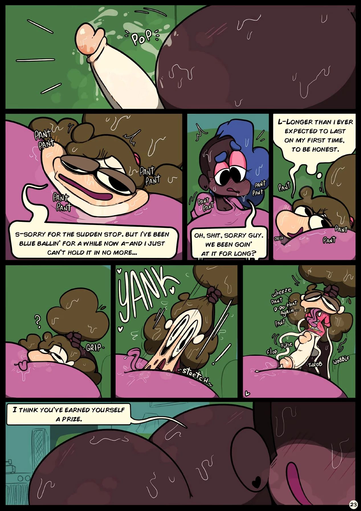 Slapsticky together. Strangers in the night porn comic picture 25