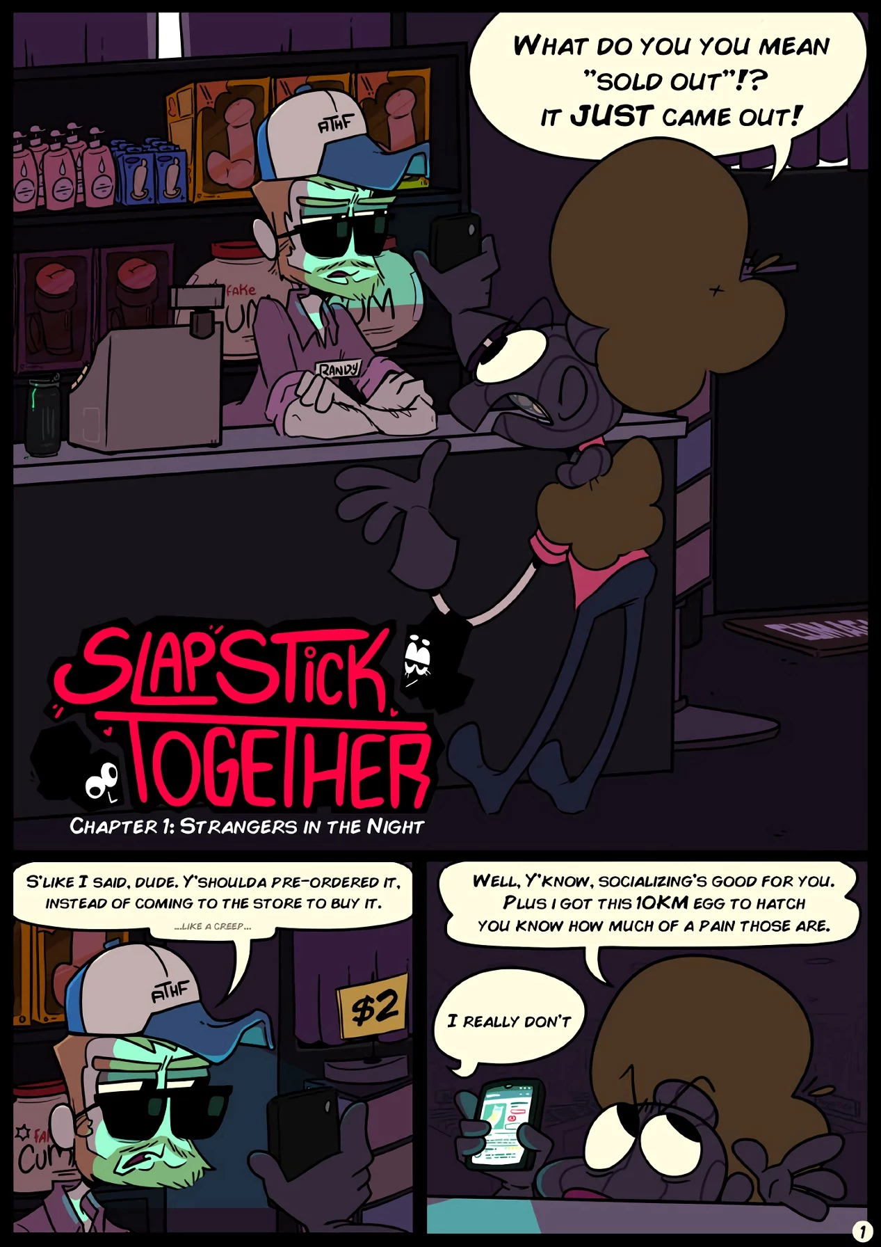 Slapsticky together. Strangers in the night porn comic picture 3