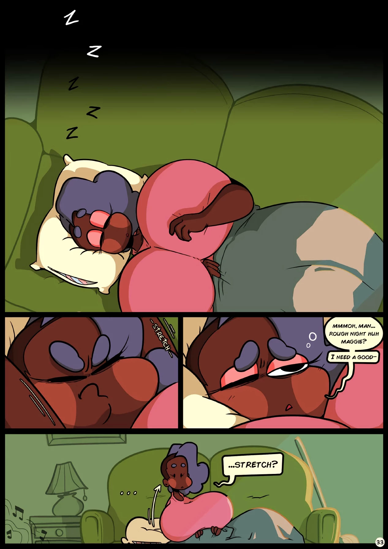 Slapsticky together. Strangers in the night porn comic picture 35