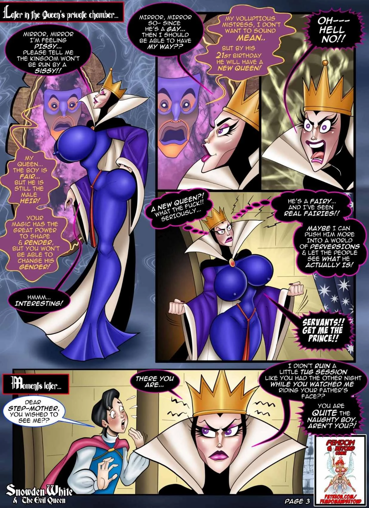 Snowden White And The Evil Queen porn comic picture 4
