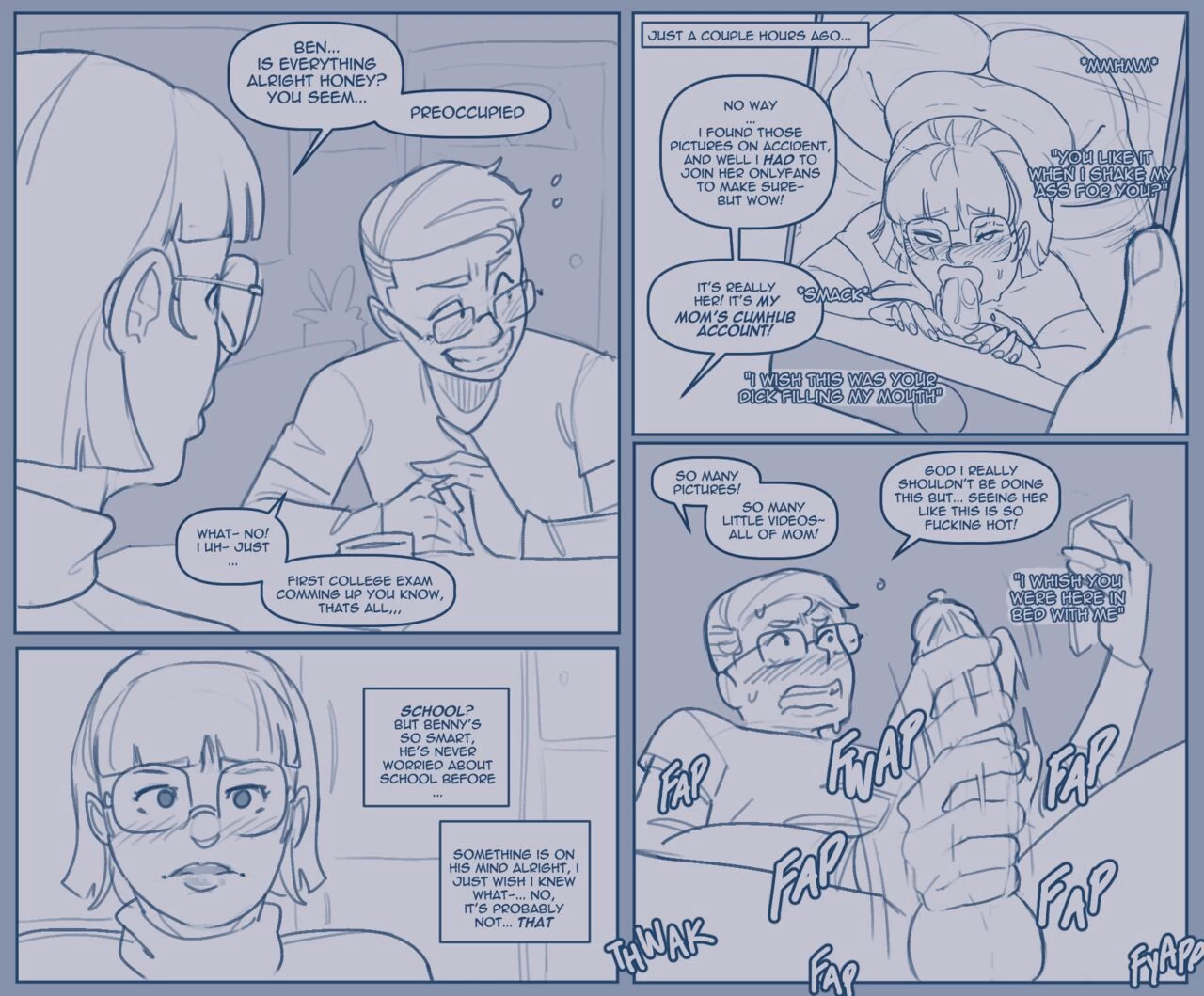 Son finds his mom online porn comic picture 5