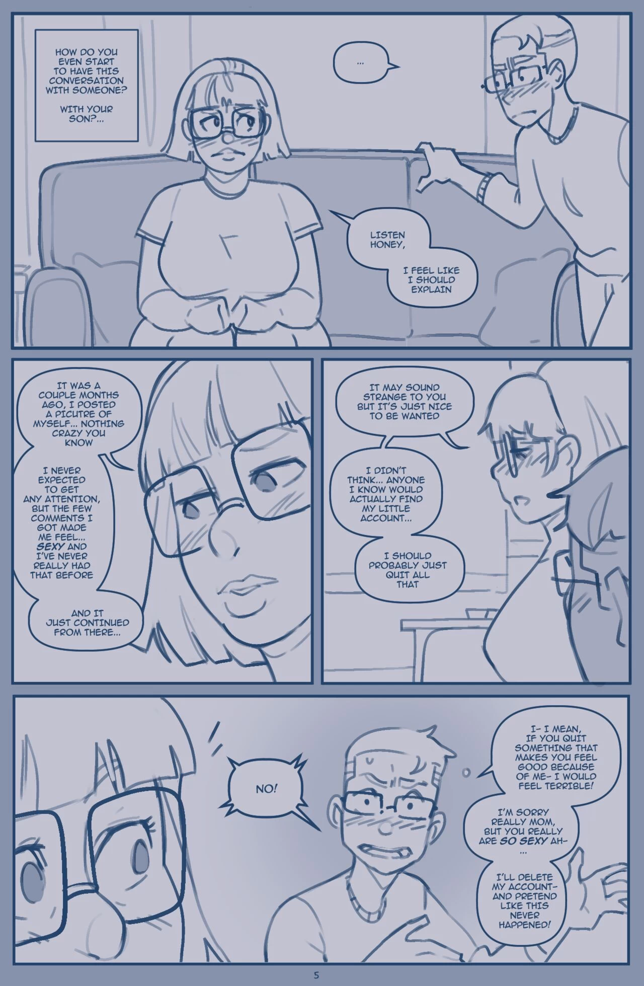 Son finds his mom online porn comic picture 9