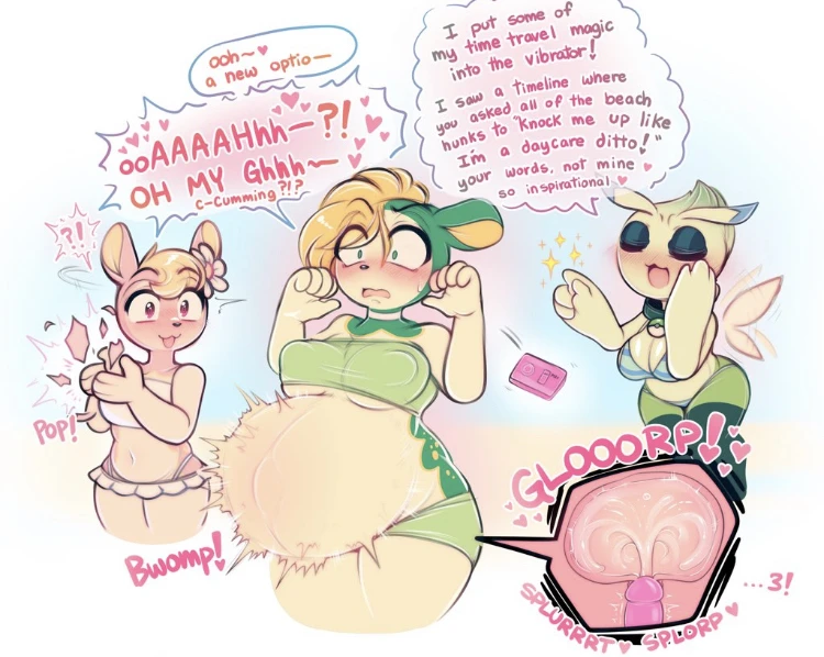 Special Dildo on the beach porn comic picture 2